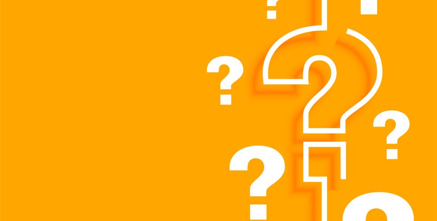 orange question mark background with text space