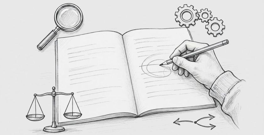 A student circles an exam instruction on paper beside study symbols.